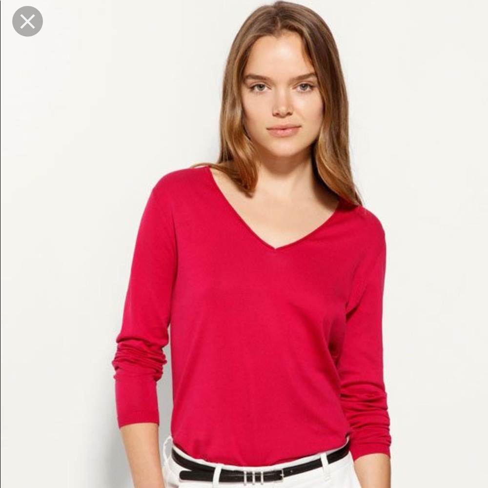 NWT Massimo Dutti V Neck Silk Blend Sweater